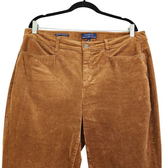 Talbots Womens High Waist Straight Leg Corduroy Pants Plus Size 14W Stretch Soft - Picture 3 of 13